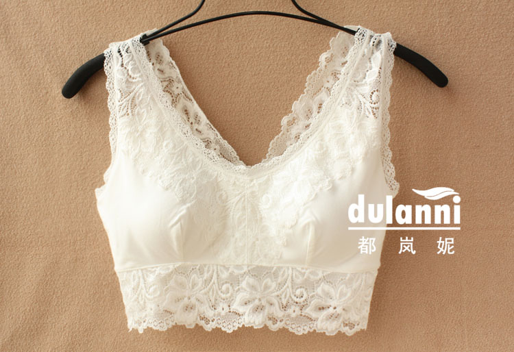 Spring belt pad shriveled spaghetti strap bra vest broadened decoration lace tube top tube top modal cotton basic shirt