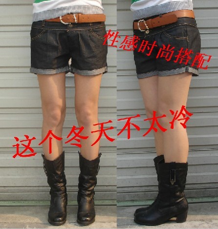 Spring denim shorts nice female elastic loose plus size short trousers slim pants