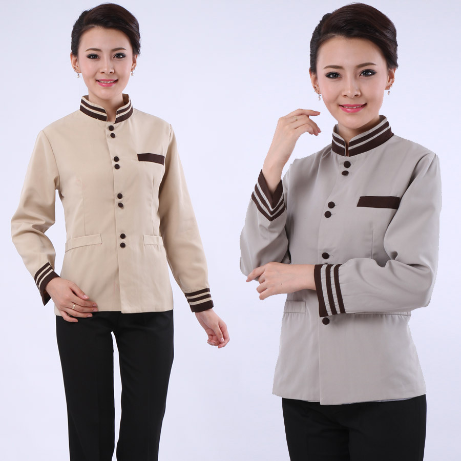 Spring hotel uniforms cleaning service long-sleeve autumn and winter work wear autumn and winter