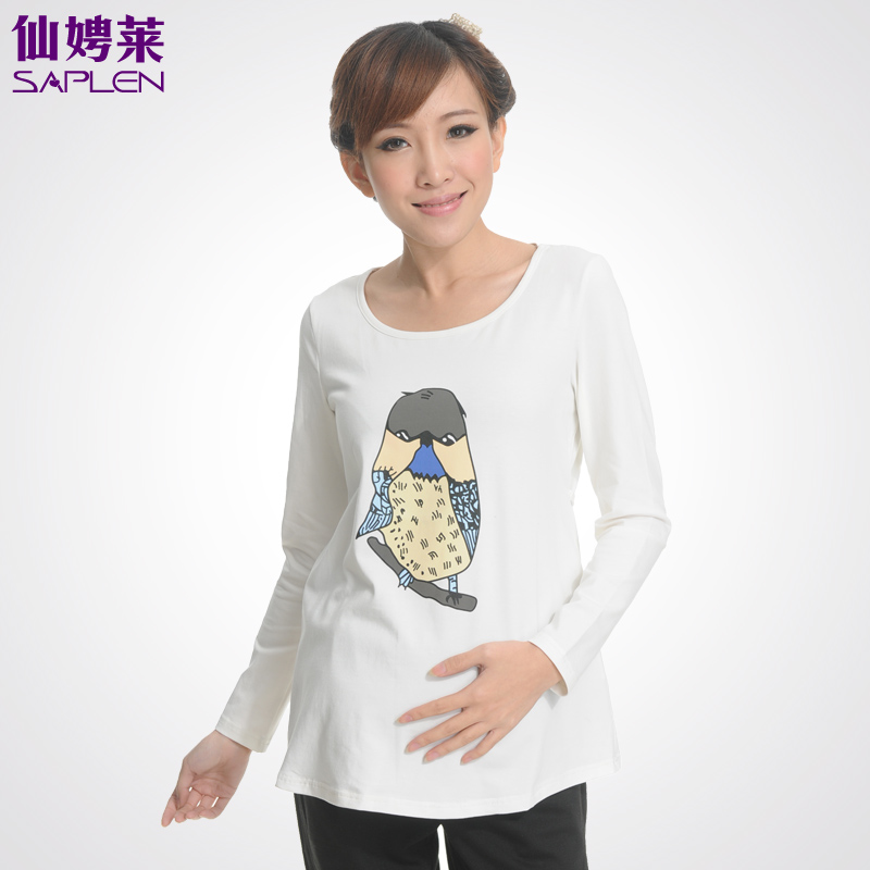 Spring maternity clothing 100% long-sleeve cotton shirt basic t-shirt 110951