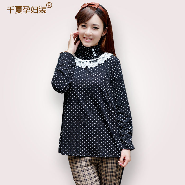 Spring maternity clothing fashion clothes spring and autumn o-neck long-sleeve basic T-shirt turtleneck shirt