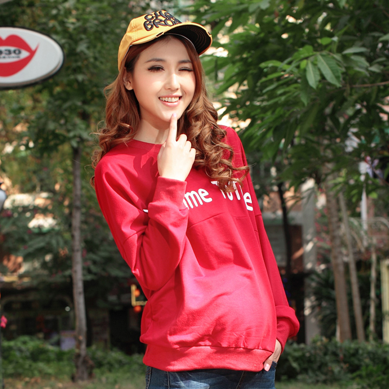 Spring maternity clothing fashion loose letter long-sleeve T-shirt plus size top