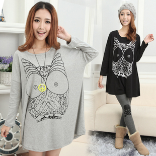 Spring maternity clothing loose long-sleeve maternity t-shirt dress fashion spring and autumn plus size maternity top