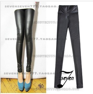 Spring matt high-elastic faux leather pants slim legging plus size ankle length trousers pants pencil pants