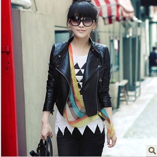 Spring new arrival 2013 women's outerwear slim short design women's leather clothing PU small leather clothing