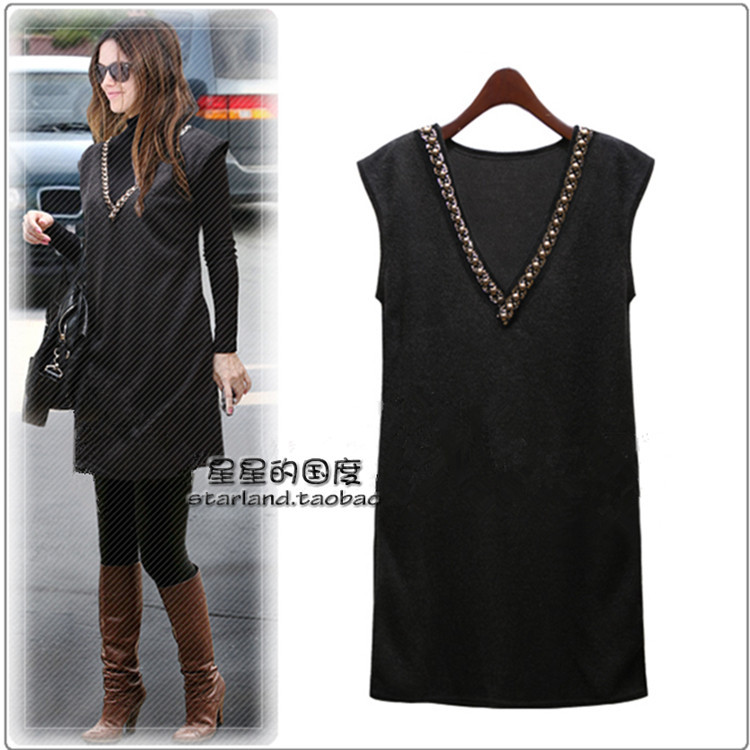 Spring new arrival ladies ol slim fashion sexy slim hip medium-long vest sweater