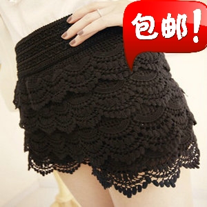 Spring new arrival plus size high waist vintage lace shorts,culottes shorts,crochet lace shorts,black and white shorts