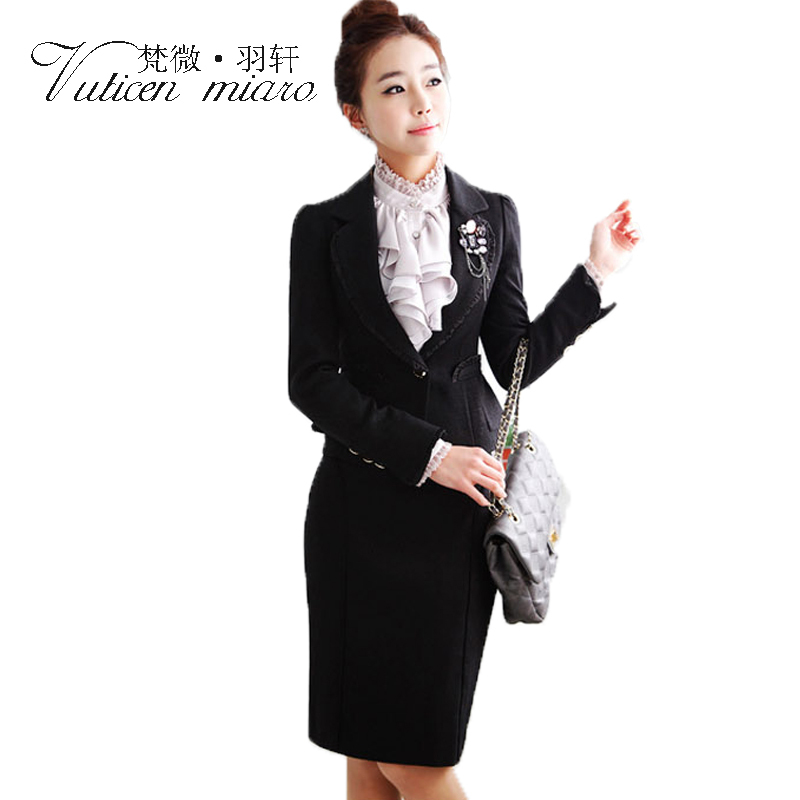 Spring new arrival women's fashion ol elegant work wear set work wear uniform slim piece set