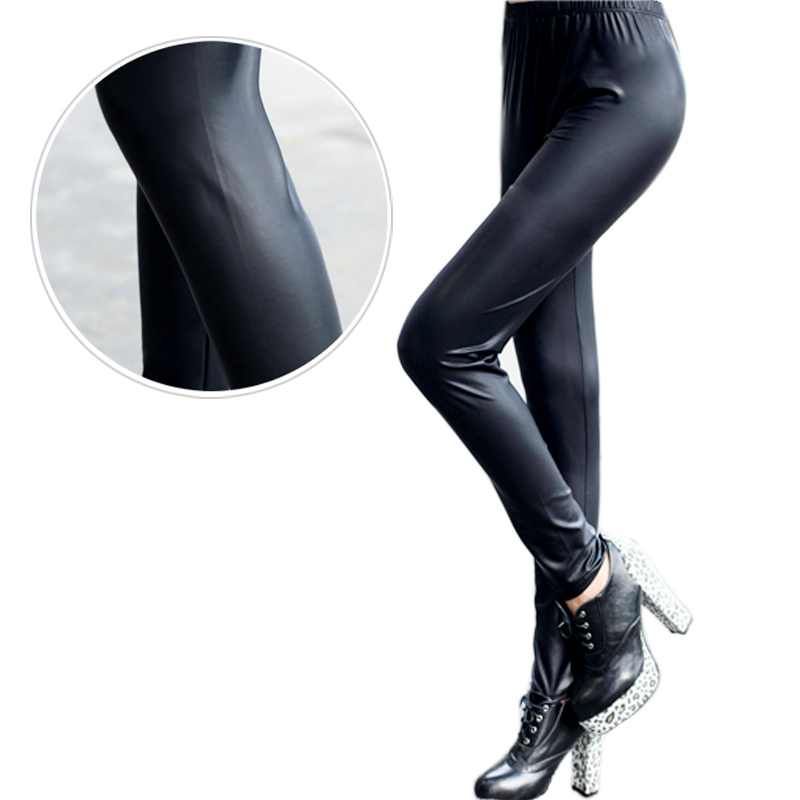 Spring new arrival women's leather pants matt faux leather legging female slim small pants