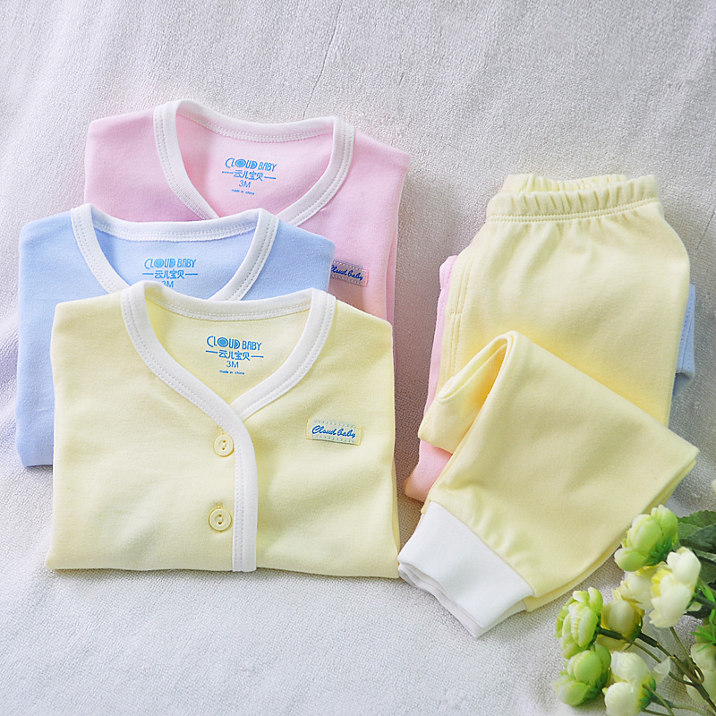 Spring newborn solid color underwear open-crotch pants set baby 100% cotton underwear set baby