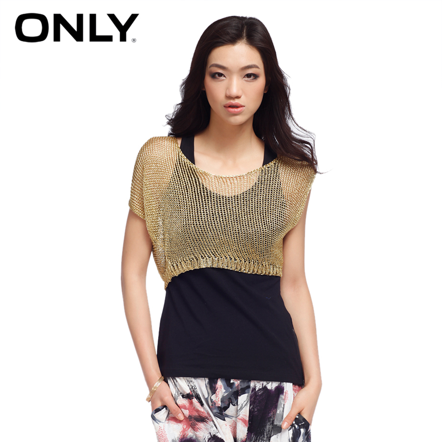 Spring only metal quality twinset mesh e golden sweater 112124058056