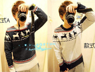 Spring onta christmas tree pullover sweater lovers sweater male Women wool