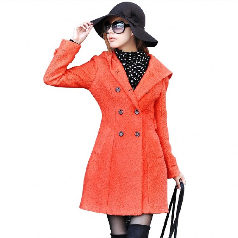 Spring overcoat 2013 women's medium-long outerwear with a hood overcoat slim elegant trench