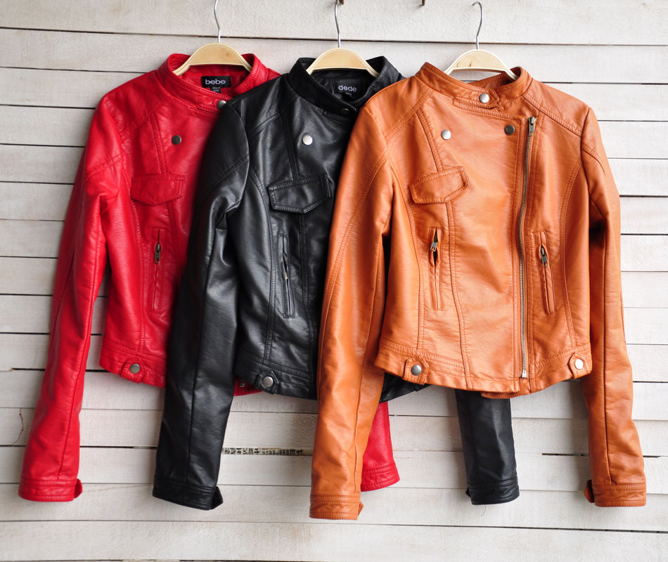 Spring stand collar water washed leather short paragraph in the motorcycle jacket outerwear soft leather slim outerwear red