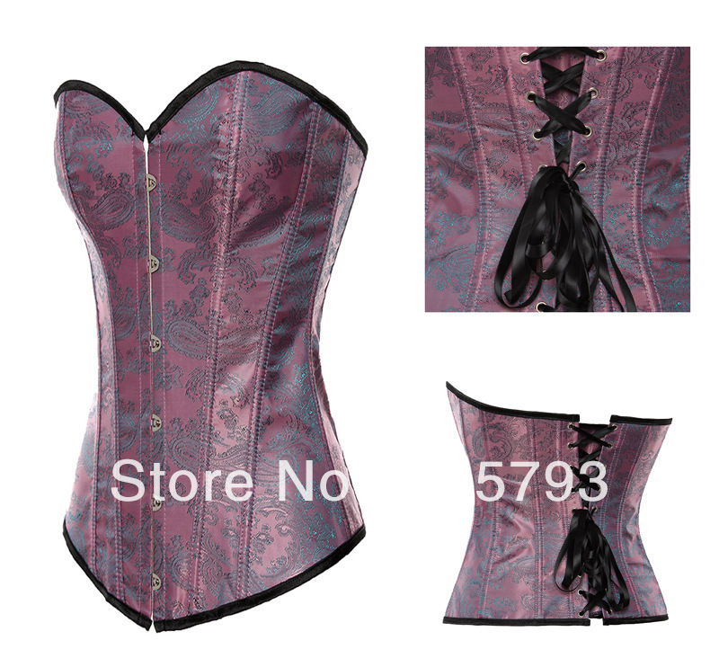 spring style body shape lingerie Fashion Overbust Corset purple Free shipping