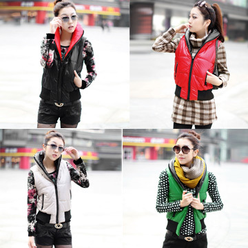 Spring women's fashion thick stand collar all-match cotton vest