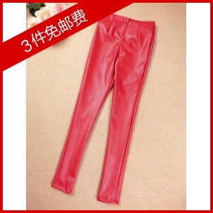 spring women's pedicure  zipper legging  - shape mending leather  trousers free shipping