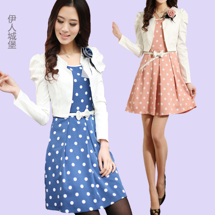 Spring women's skirt 2013 polka dot fashion twinset professional skirt ccdd S48