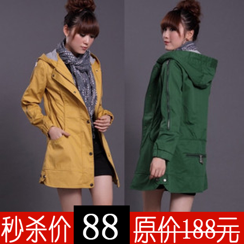 Spring women's slim outerwear women's thin trench female trench spring and autumn trench autumn and winter female