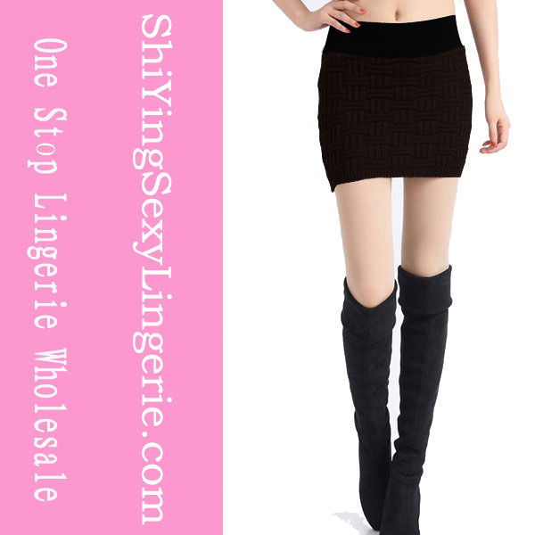 Square Grid Knitted Package Hip Skirt  Cheap price Free Shipping Fast Delivery LC71033