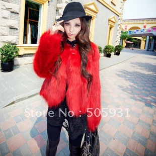 Star ! 2012 whole fox fur long-sleeve short fur coat, 2012 fashion woman coat,free shipping, wholesale price, 1 pc 1 lot