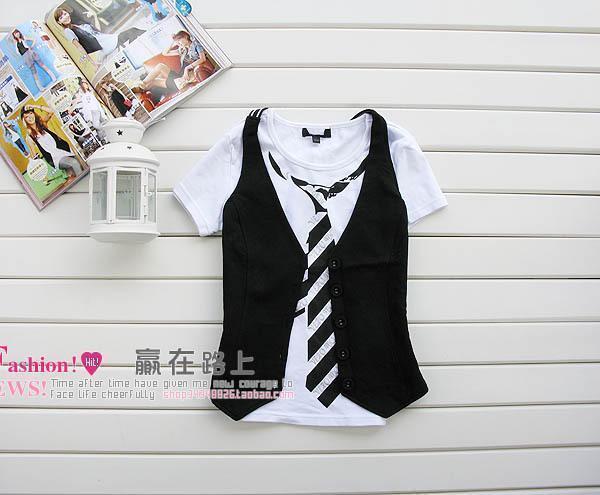 Star cross suspenders Women slim all-match small vest black