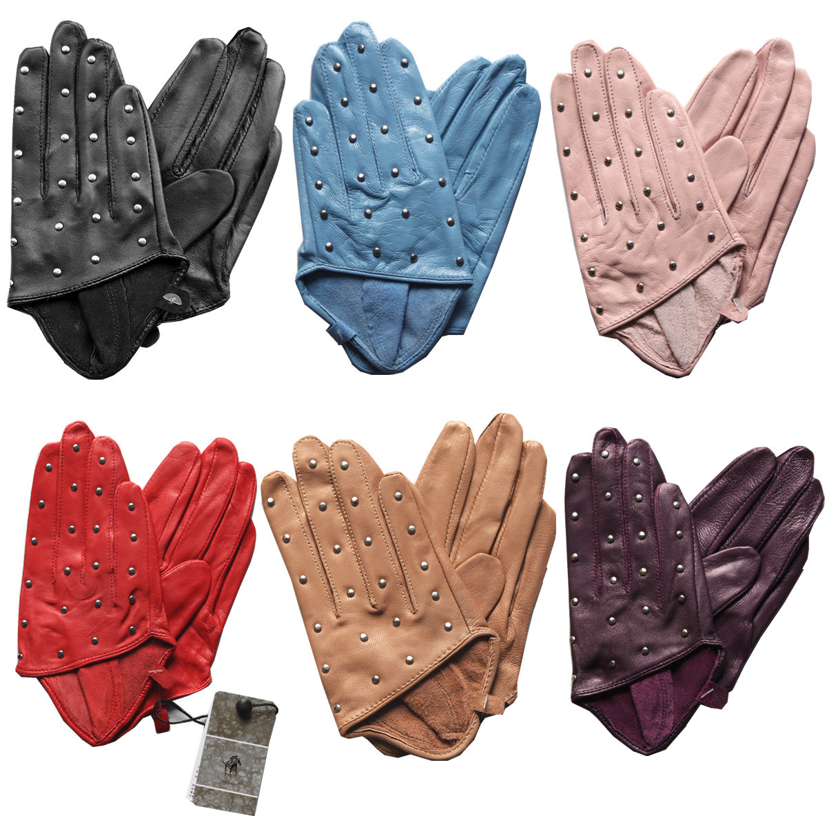 Star Foreign Trade 2012 rivet racerback women's gloves hip-hop sheepskin genuine leather gloves