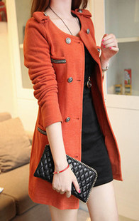 Star style cool fashion buttons medium-long outerwear massifs female trench