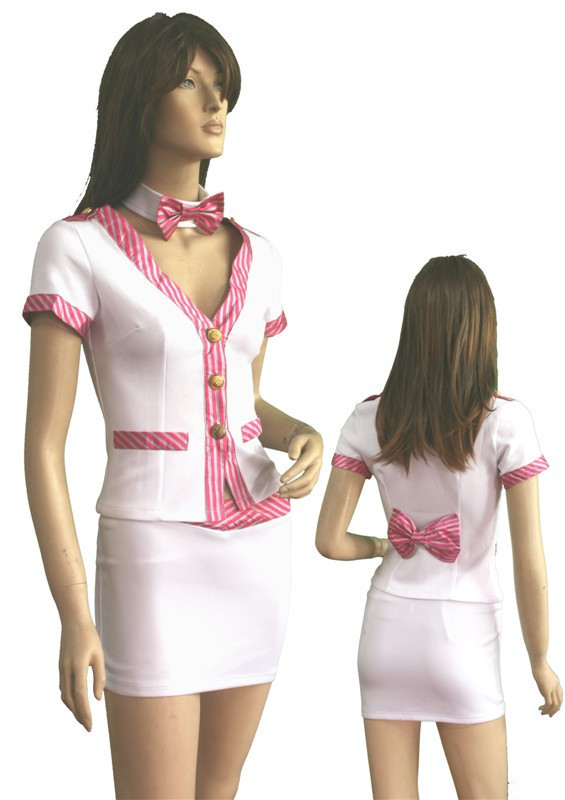 Stewardess clothing bow uniforms set sauna service technicalness service uniform