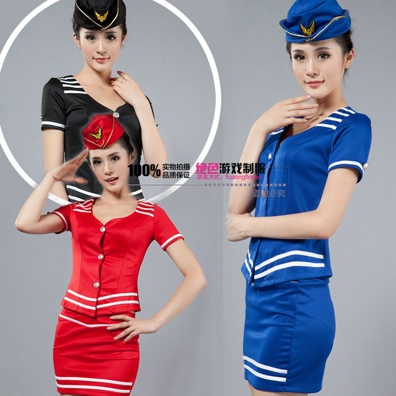 Stewardess clothing summer uniform ol professional set work wear sauna service