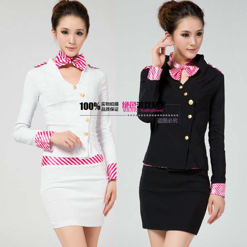 Stewardess uniforms professional set ktv clothes sauna clothes beauty work wear stewardess clothes