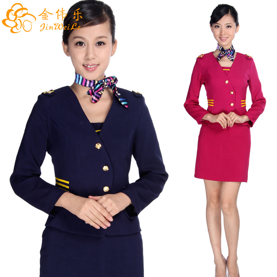 Stewardess uniforms professional set work wear autumn and winter fashion career skirt