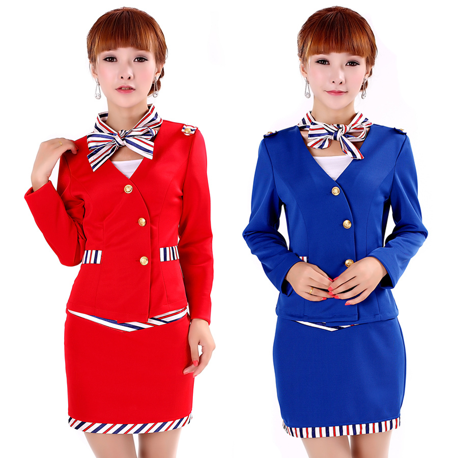 Stewardess uniforms professional set work wear autumn and winter technicalness service pediluvium