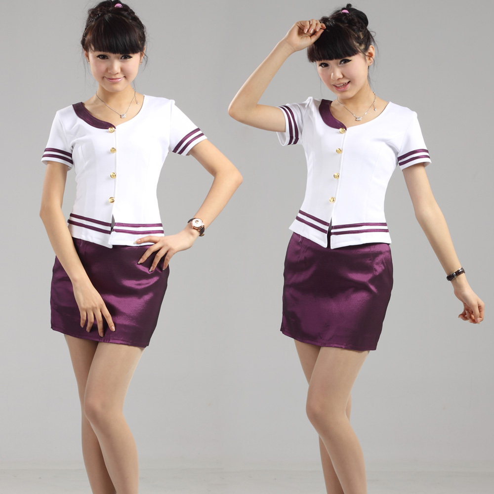 Stewardess uniforms professional set work wear work clothes summer female front desk uniform ktv work wear