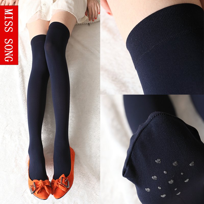 stocking thick velvet candy color thigh socks stockings over-the-knee socks female