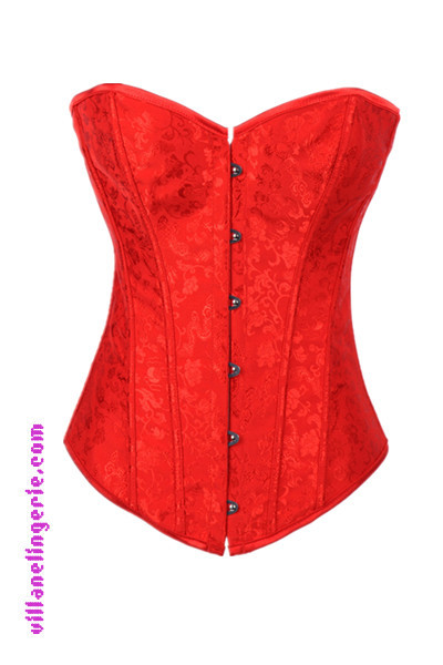 Strapless Floral Burlesque Corset,Free Shipping,S-2XL,2675RED