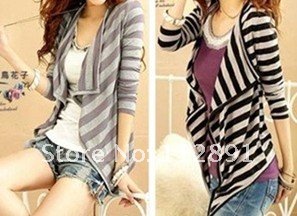 STRIPED LONG SLEEVE BLAZER   M0296