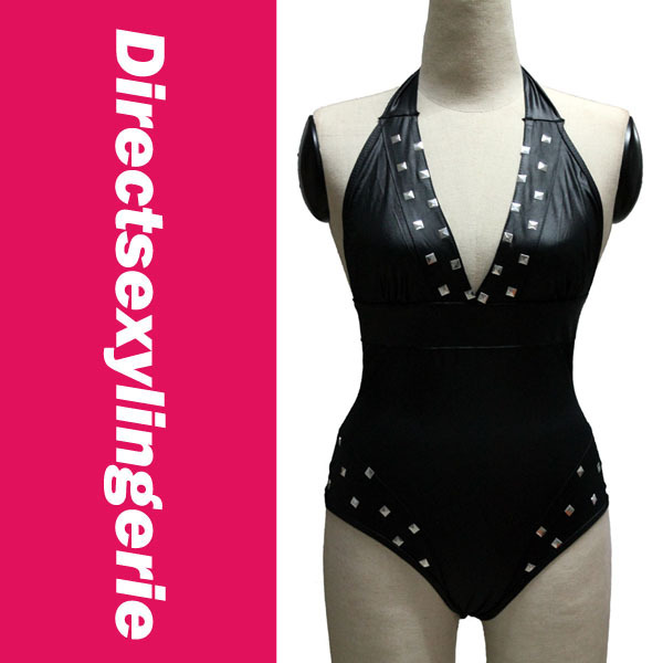 Studded Romper Jumpsuit Lingerie Black LC3119 Cheap Price Drop Shipping