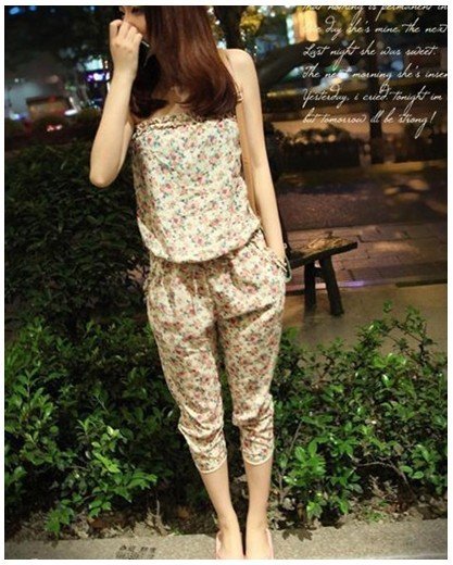 Stylish Casual Small Flower Printing Women Jumpsuits