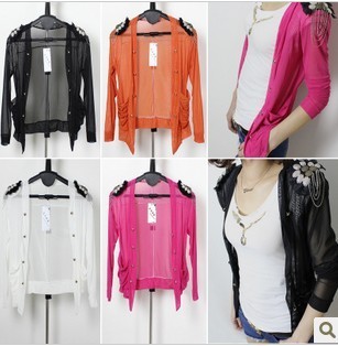 Submissively clothing  wowed epaulette ultra-thin cardigan air conditioning shirt cape thin outerwear sun protection -jk