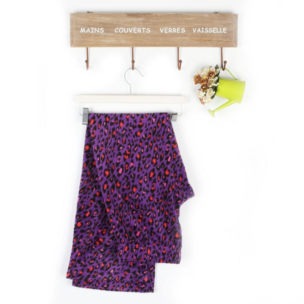 Suede fabric autumn and winter Women lounge pants autumn pajama pants lounge plus size purple leopard print