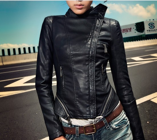 Sugar sugar 2012 autumn and winter leather clothing outerwear women's punk small leather clothing female short design slim PU