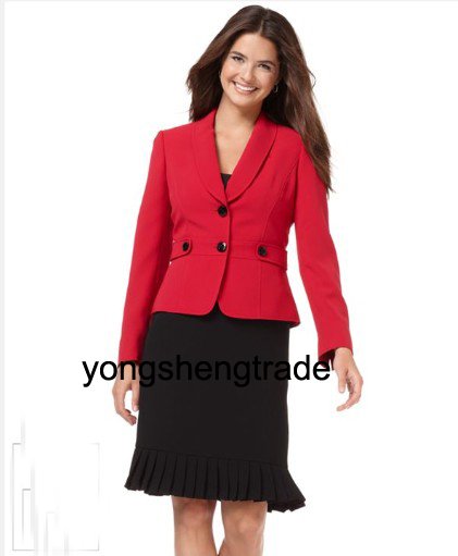 Suits, Skirt Suits, Lady Clothing, Custom Made Ladies Suits,Two Button Jacket & Pleated Skirt, Accept   475