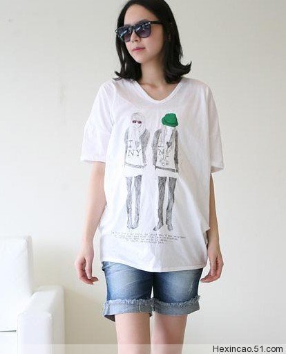 Summer 100% cotton maternity clothing maternity short-sleeve T-shirt romantic lover spring and summer t shirt