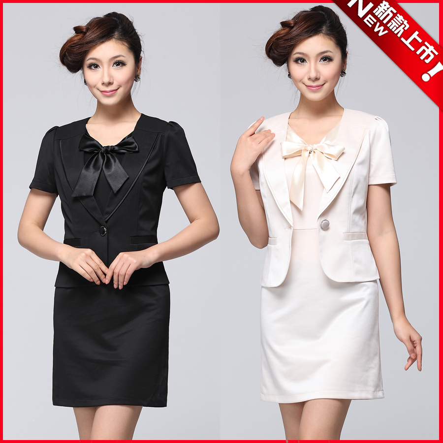 Summer 2012 women's ol formal career dress set slim two-color work wear one-piece dress 81218