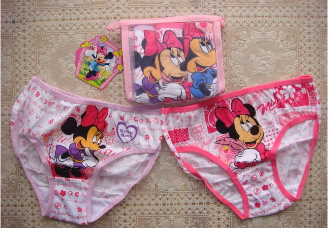 Summer Baby Girls Cartoon Panties fashion kids cartoon Minnie and Mickey Briefs Children Underwear 15pcs/lot free shipping