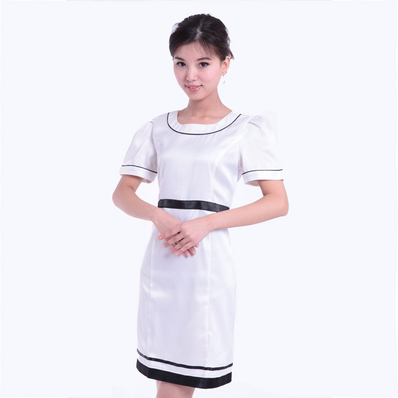 Summer beauty services work wear uniform short-sleeve work wear set 2012 one-piece dress