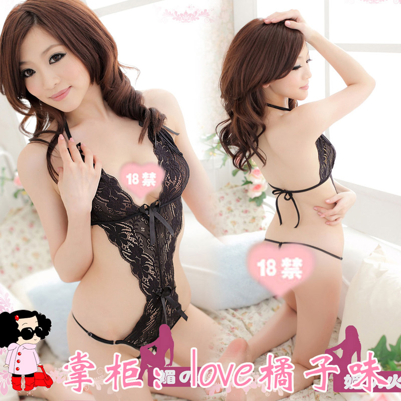 Summer body shaping underwear one piece sexy sleepwear female set lace female temptation halter-neck sleepwear