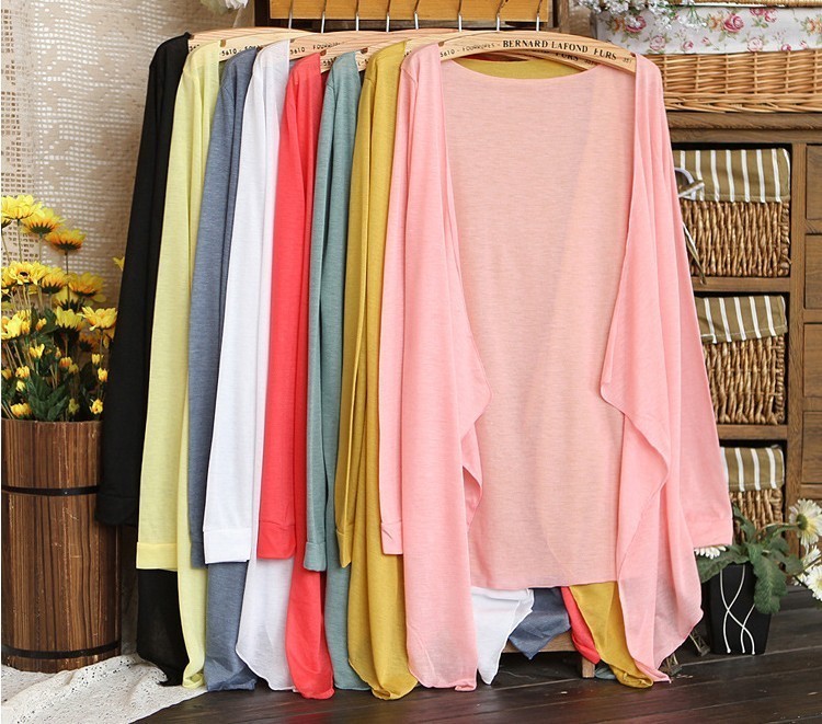 Summer candy color no button cape sun protection clothing air conditioning shirt thin cardigan sun protection clothing sweater