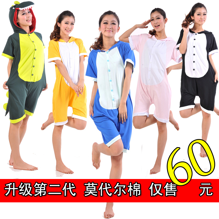 Summer cartoon stitch easily bear one piece sleepwear short-sleeve lovers lounge